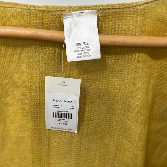 Francesca’s yellow boho cover up one size NWT - Picture 3 of 5